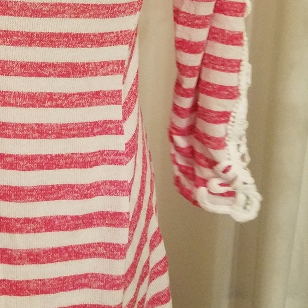 Absolutely Famous Pink & white stripes a line M - Picture 4 of 4